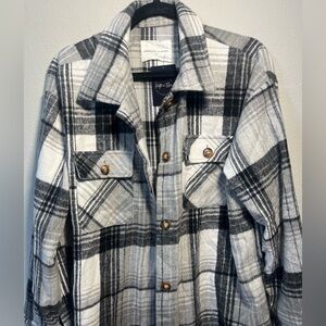 NWT Black and White Plaid Shacket